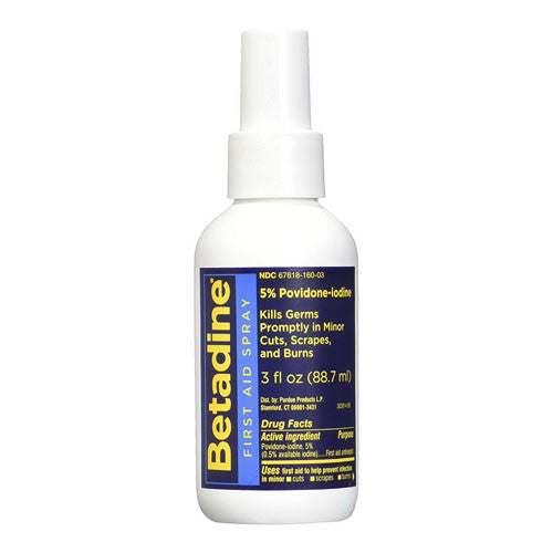 Betadine First Aid Antiseptic Spray With 5% Povidone Iodine, 3 Oz